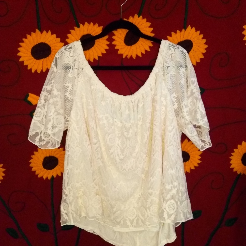 Cato's white lace blouse
